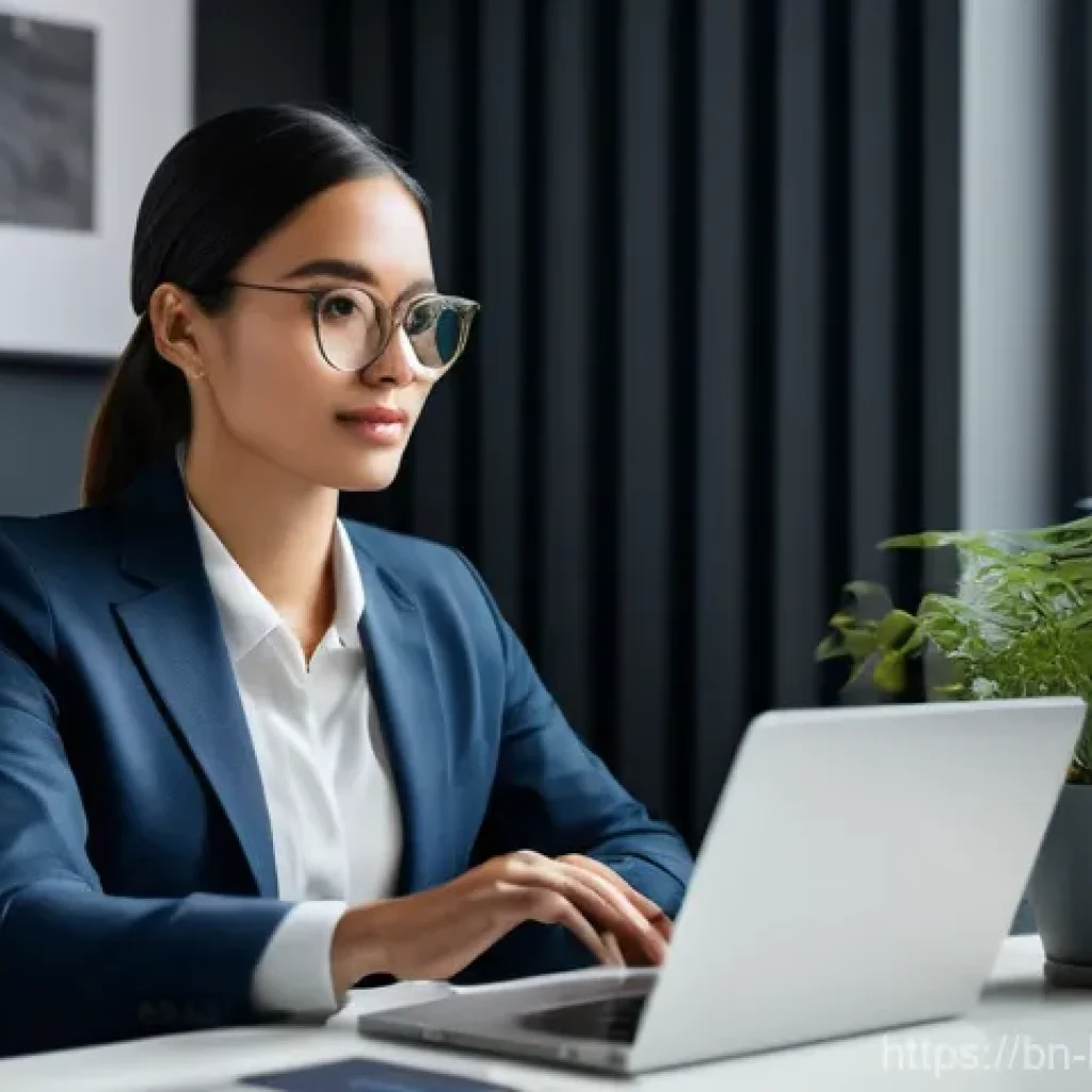 불교와 직장 스트레스 - **Prompt:** A serene and focused professional, appearing gender-neutral, sits at a modern, well-orga...