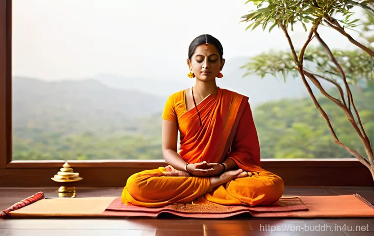 불교와 힌두교의 관계 - **Ancient Cultural Exchange: Sages and Monks in Dialogue**
    "A serene and historically rich illus...