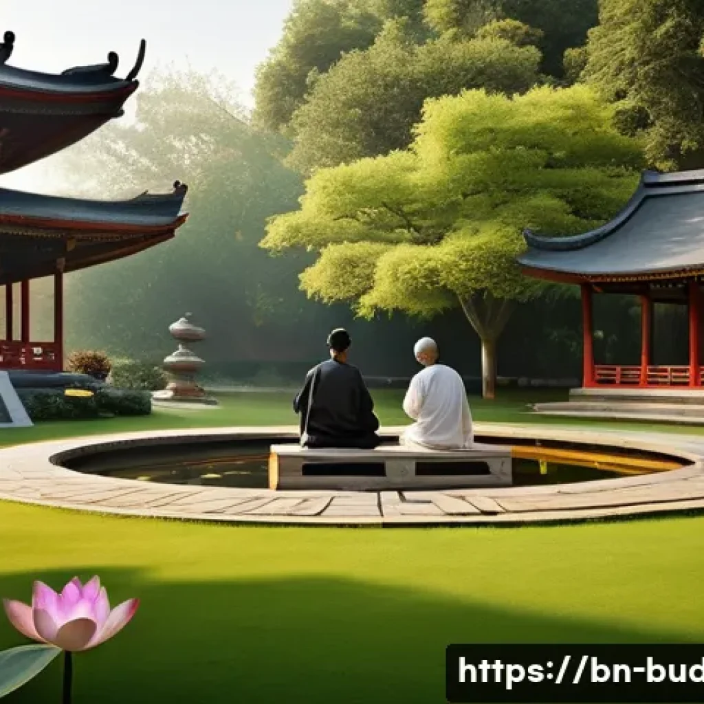 불교에서의 종교적 다원주의 - **Prompt:** A diverse group of people from various cultures and backgrounds, including men, women, a...